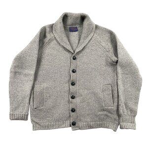 VTG Pendleton Cardigan Sweater L Mens Chunky Pure Virgin Wool